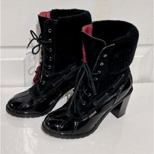 Pajar Heeled Winter Patent Suede Leather Boots